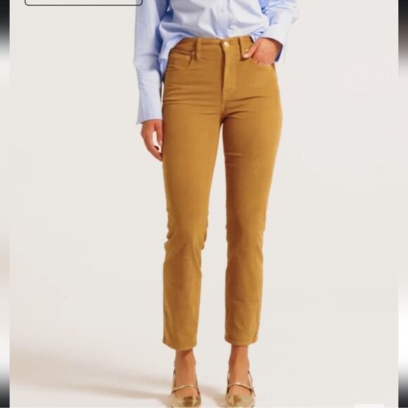 J. Crew Pants - J Crew Vintage slim-straight high rise corduroy pant tan golden brandy size 27